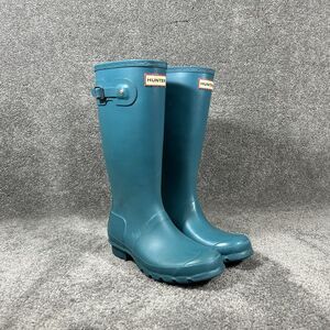 Hunter Original Tall Size 5 Boys Size 6 Girls Blue Buckle Rain Boots Kids Used